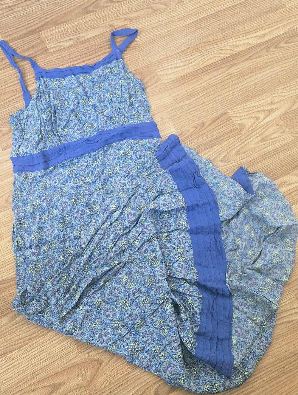 April Cornell Vintage Maxi Dress Multi Floral Cottagecore Size M Spaghetti Strap